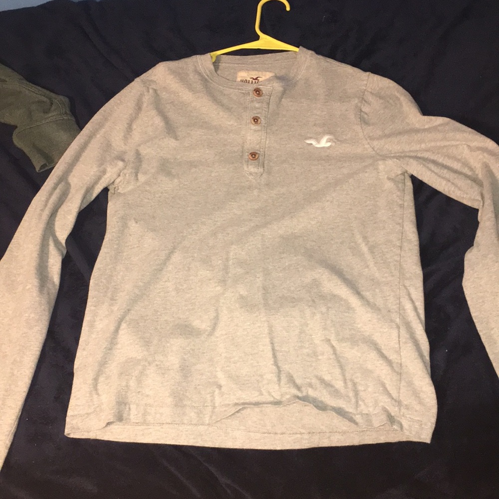 Hollister mens Henley shirt long sleeve